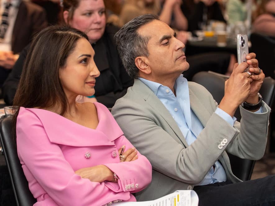 Anita Goyal with her husband Avnish, chair of the Hallmark Care Homes Foundation, at the 2025 Leading Women in Care Awards
